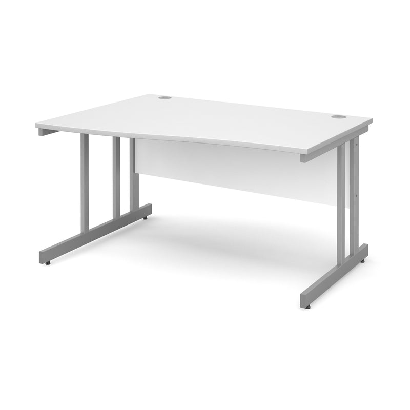 Momento Wave Desk With Cantilever Leg - White - NWOF