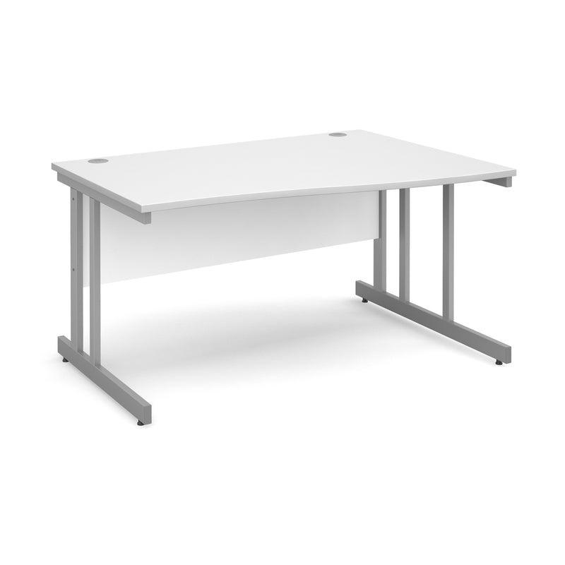 Momento Wave Desk With Cantilever Leg - White - NWOF