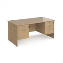 Maestro 25 Straight Desk 800mm Deep With Fixed 2 & 3 Drawer Pedestals - Panel End Leg