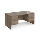 Maestro 25 Straight Desk 800mm Deep With Fixed 2 & 3 Drawer Pedestals - Panel End Leg
