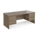 Maestro 25 Straight Desk 800mm Deep With Two Fixed 3 Drawer Pedestals - Panel End Leg - NWOF