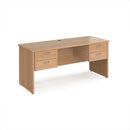 Maestro 25 Straight Desk 1600x600mm With Two Fixed 2 Drawer Pedestals & Panel Leg