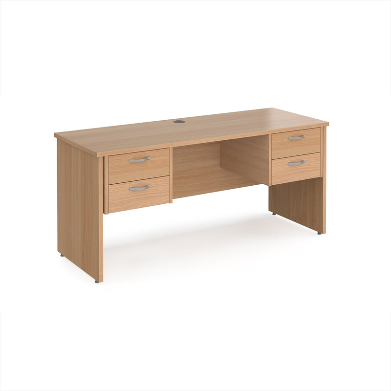 Maestro 25 Straight Desk 1600x600mm With Two Fixed 2 Drawer Pedestals & Panel Leg
