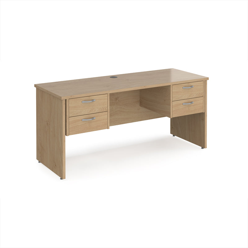 Maestro 25 Straight Desk 1600x600mm With Two Fixed 2 Drawer Pedestals & Panel Leg