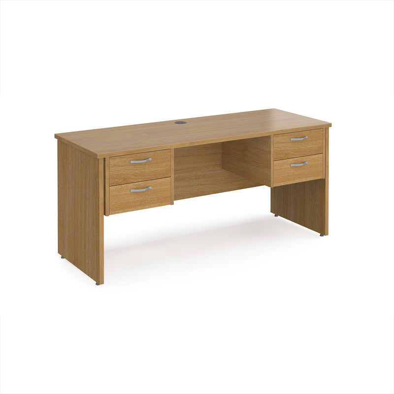 Maestro 25 Straight Desk 1600x600mm With Two Fixed 2 Drawer Pedestals & Panel Leg