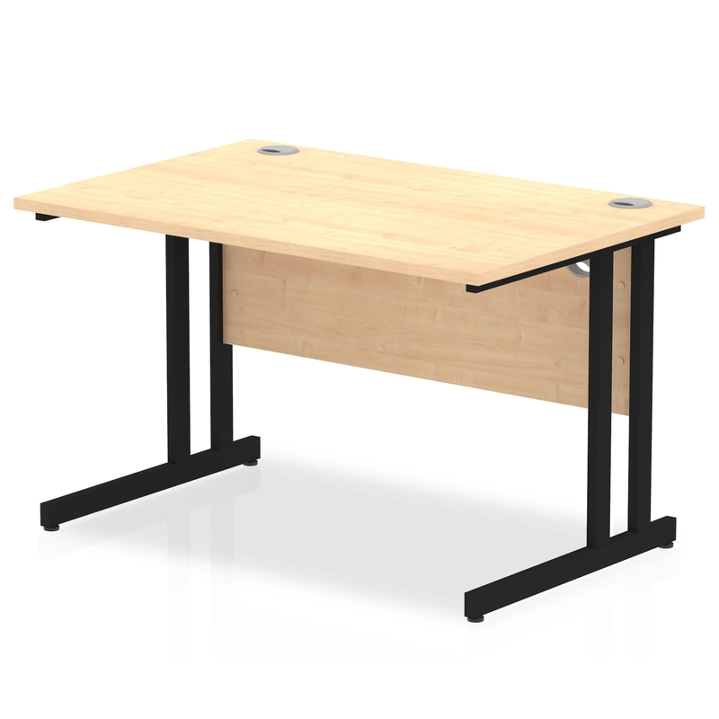 Impulse 800mm Deep Straight Desk With Cantilever Leg - Maple - NWOF