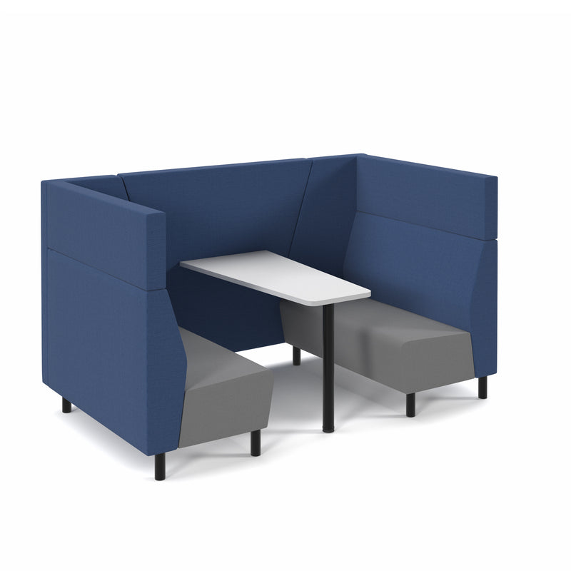 Muse 4 Person Fabric Booth With White Table & Black Legs