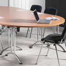 Versa Folding Rectangular Table With Tubular Chrome Frame - Beech - NWOF