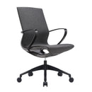 Black Aeros Medium Back Executive Task Chair by Nautilus Designs with adjustable armrests and ergonomic design.