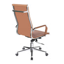 Side view of Nautilus Designs Aura contemporary high back bonded leather executive chair, showcasing its sleek design and high back support.