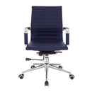 Nautilus Designs Aura contemporary medium back bonded leather executive chair with armrests, front view.