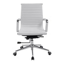 Nautilus Designs Aura contemporary medium back bonded leather executive chair with white finish and modern design.