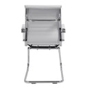 Aura contemporary medium back bonded leather visitor chair with chrome frame by Nautilus Designs, showcasing a sleek modern design.