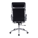 Nautilus Designs Avanti bonded leather high back swivel chair with individual back cushions, black color, stylish office seating