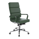 Nautilus Designs Avanti bonded leather high back swivel chair with individual back cushions, black, ergonomic office seating
