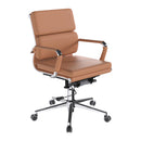Nautilus Designs Avanti bonded leather medium back swivel chair with individual back cushions, black color, modern office furniture