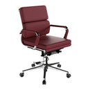 Nautilus Designs Avanti bonded leather medium back swivel chair with individual back cushions, showcasing its sleek design and plush comfort.