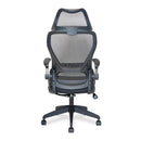 Nautilus Designs Canis high back mesh office chair with molded foam seat, folding arms, and optional headrest