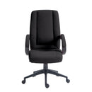 Nautilus Designs Dorset high back fabric managers chair with adjustable armrests and ergonomic design, shown from the front.
