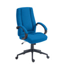Nautilus Designs Dorset high back fabric managers chair with black upholstery and adjustable armrests, suited for office use.