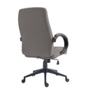 Nautilus Designs Dorset high back fabric managers chair viewed from the backside, featuring padded headrest and ergonomic design.