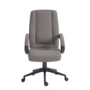 Nautilus Designs Dorset high back fabric managers chair in gray fabric, showcasing its ergonomic design and padded armrests.