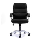 Nautilus Designs Greenwich high back leather effect executive chair with contoured backrest and ergonomic design.