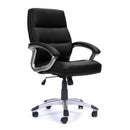 Nautilus Designs Greenwich high back leather effect executive chair with contoured backrest and ergonomic design.