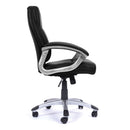 Nautilus Designs Greenwich high back leather effect executive chair with contoured backrest and ergonomic design, shown from side view.