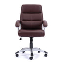 Nautilus Designs Greenwich high back leather effect executive chair with contoured backrest and ergonomic design.
