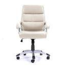 Nautilus Designs Greenwich high back leather effect executive chair with contoured backrest and ergonomic design.