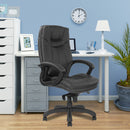 Nautilus Designs Greenwich high back leather effect executive chair with contoured backrest and ergonomic design.