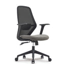 Nautilus Designs Orbit high back mesh chair with two-tone black and gray upholstery and ergonomic design.
