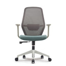 Nautilus Designs Orbit high back mesh chair with two-tone design and ergonomic features, front view of the office seating.