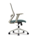 Nautilus Designs Orbit high back mesh chair with two-tone gray and black upholstery, ergonomic design and adjustable features.