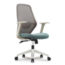 Nautilus Designs Orbit high back mesh office chair with two-tone gray and black upholstery, ergonomic design and adjustable features.