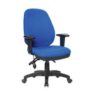 Nautilus Designs Harrison high back moulded foam operator chair with adjustable back and armrests, black color, ergonomic design