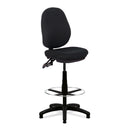 Java 200 Medium Back Draughtsman Chair by Nautilus Designs with twin lever adjustment, black fabric and ergonomic design.
