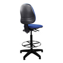 Nautilus Designs Java 200 medium back draughtsman chair with twin lever adjustment, shown from the side view.