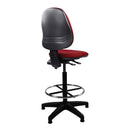 Nautilus Designs Java 200 Medium Back Draughtsman Chair with twin lever adjustment, side view showing black frame and ergonomic design.