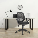 Nautilus Designs lattice mesh back operator chair with fluted black nylon base, ergonomic office seating for comfort and support.