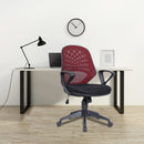 Lattice mesh back operator chair with fluted black nylon base by Nautilus Designs, featuring ergonomic seating and modern design.