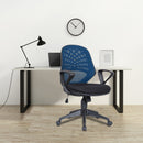 Nautilus Designs lattice mesh back operator chair with fluted black nylon base and ergonomic design.