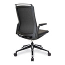 Side view of Nautilus Designs Libra high back fabric managers chair with black upholstery and ergonomic design.