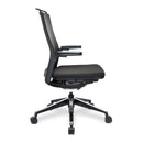 Nautilus Designs Libra high-back fabric managers chair with black upholstery and ergonomic design, shown from side view.