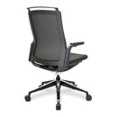 Side view of Nautilus Designs Libra high back fabric manager's chair, showing its ergonomic design and gray upholstery.
