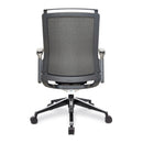 Nautilus Designs Libra high back fabric manager's chair with ergonomic design and gray upholstery, shown from the side.