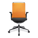 Nautilus Designs Libra high back fabric managers chair with ergonomic design and wooden armrests, front view.