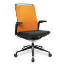 Libra high back fabric manager's chair by Nautilus Designs with ergonomic design and adjustable armrests, in black and gray fabric.