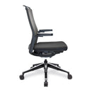 Nautilus Designs Libra high back fabric managers chair with adjustable armrests and ergonomic design, shown from the side.